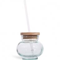 Склянка з кришкою та трубкою COCKTEL HALO, 430 мл