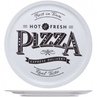 Тарілка для піци PIZZA PLATE з логотипом "HOT AND FRESH PIZZA", D30CM