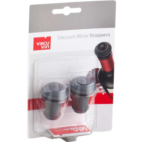 Пробка вакуумна для зберігання пляшки вина VACUUM WINE STOPPER GREY, 2 шт. у наборі