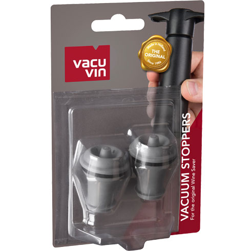 Набір пробок вакуумних для зберігання вина VACUUM WINE STOPPER GREY, 2 шт