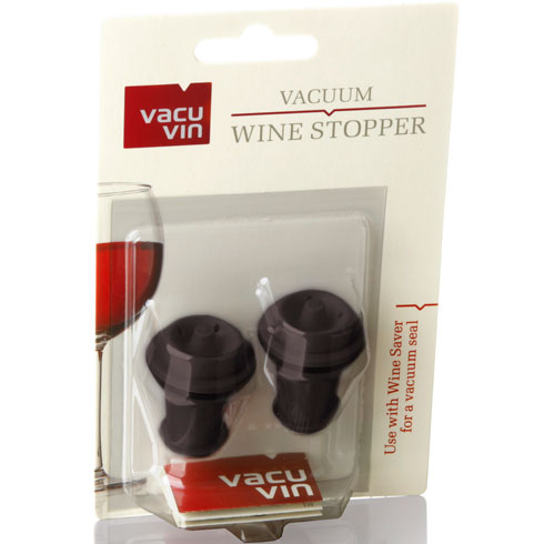 Пробка вакуумна для зберігання пляшки вина VACUUM WINE STOPPER BROWN, 2 шт. у наборі