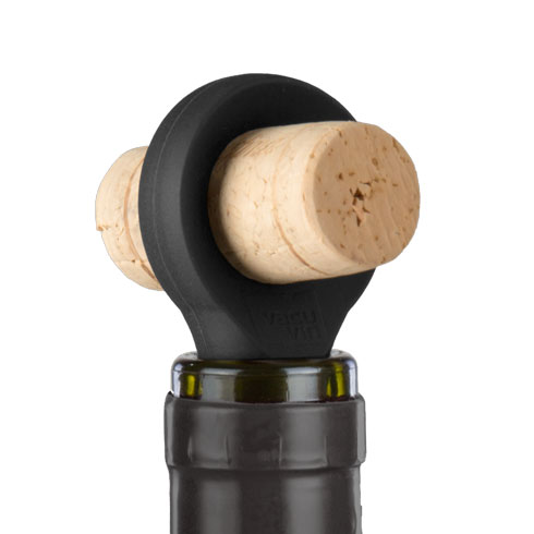 Пробка для зберігання пляшки вина BOTTLE STOPPER BLACK, 2 шт.