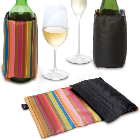 Охолоджувач для вина та шампанського WINE & CHAMPAGNE COOLER, кольорові полоси/чорний