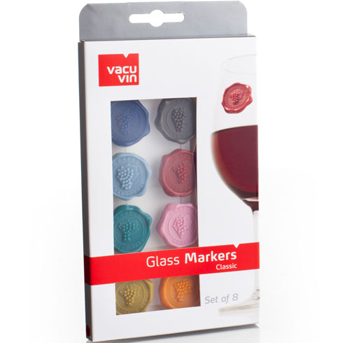 Ідентифікатори для стаканів та келихів GLASS MARKERS CLASSIC, 8 шт. у наборі