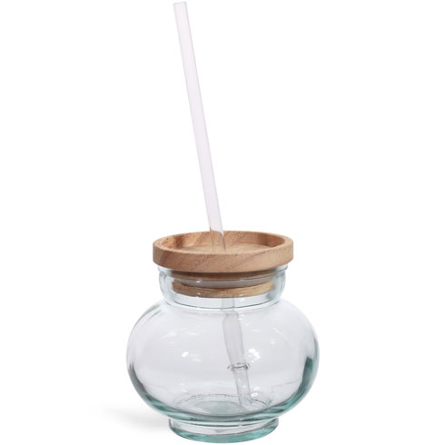 Склянка з кришкою та трубкою COCKTEL HALO, 430 мл