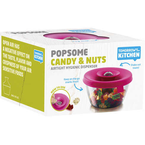 Контейнер з кришкою-дозатором POPSOME CANDY & NUTS, 0,45 л, рожевий