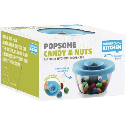 Контейнер з кришкою-дозатором POPSOME CANDY & NUTS, 0,45 л, блакитний