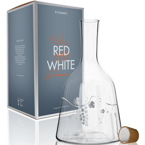 Графин для вина з корковою пробкою RED & WHITE WINE CARAFE, 1,5 л., дизайн Sandra Brandhofer