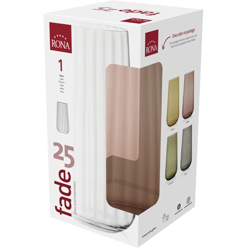 Ваза FADE AMBER H25XD13CM, бурштин