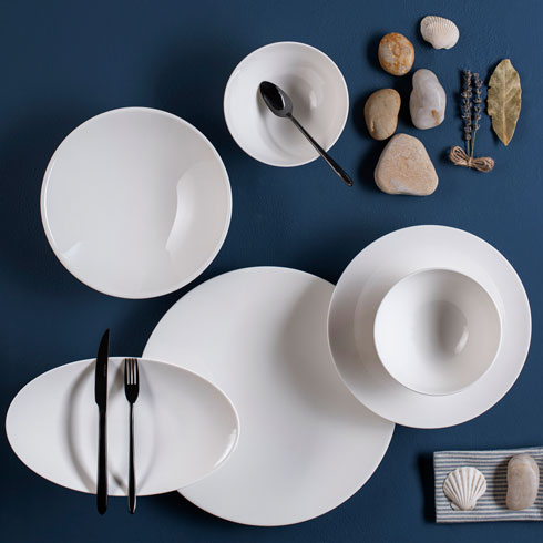 Блюдо овальне OCEAN WHITE D24CM